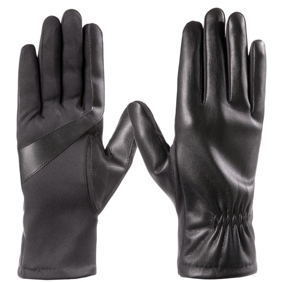 NWT! Isotoner Women’s Faux Stretch Leather Gloves - Picture 1 of 3